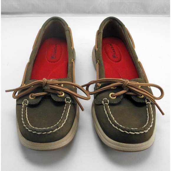 Sperry Top-Sider Brown Nubuck Leather Mesh Camouflage Boat Shoes - Women's 6M - Picture 2 of 8